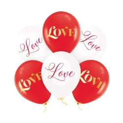 Balony lateksowe czerwony walentynki love dekoracja 6szt